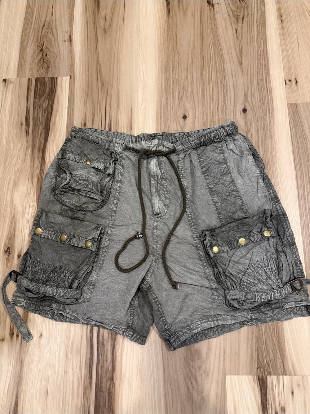 Free People Olive Green Cargo Shorts